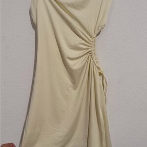 Princess Polly Cream Asymmetrical Dress